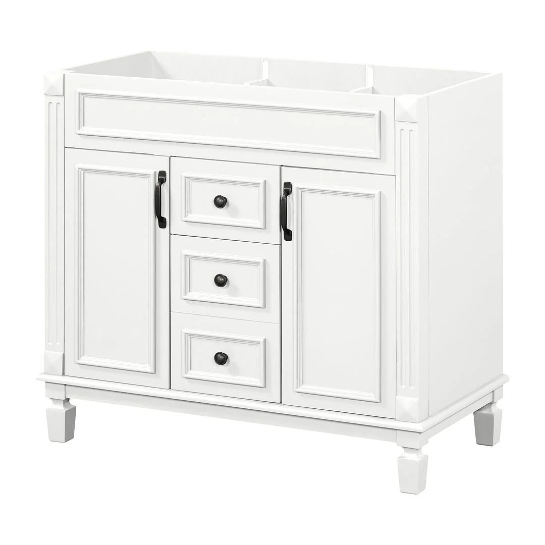 Meuble-lavabo moderne de 36 po avec vasque et armoire à miroir, 2 portes et 2 tiroirs