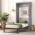Lit escamotable une place, peut être replié en armoire, gris
