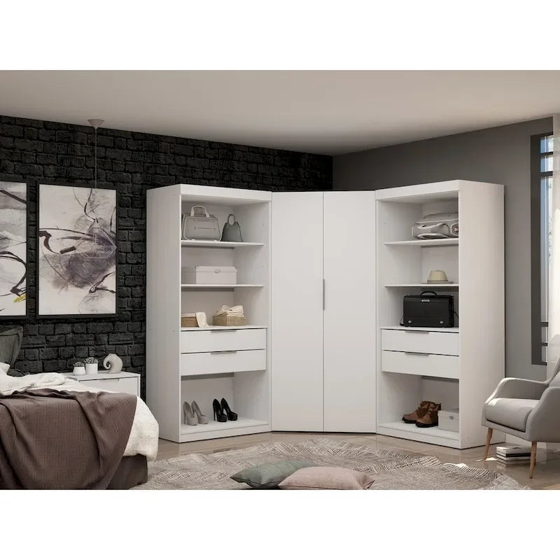 Mulberry 2.0 Semi-ouvert 3 sections Moderne 4 tiroirs Armoire d'angle Ensemble de 3