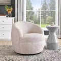 Fauteuil baril pivotant Roundhill Furniture Galleria 360 en similicuir sherpa