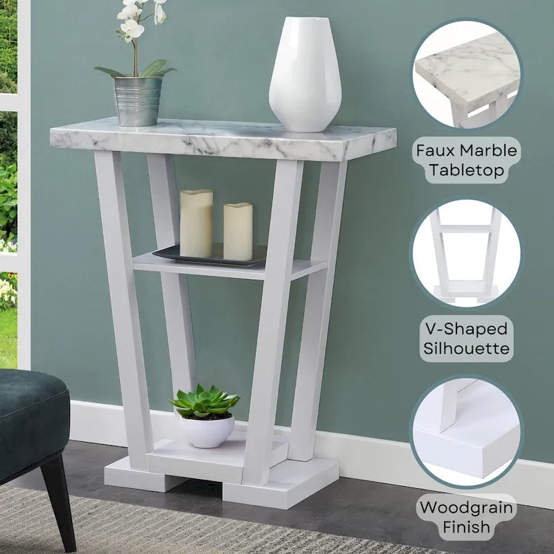 Table console Newport V avec étagères de Convenience Concepts