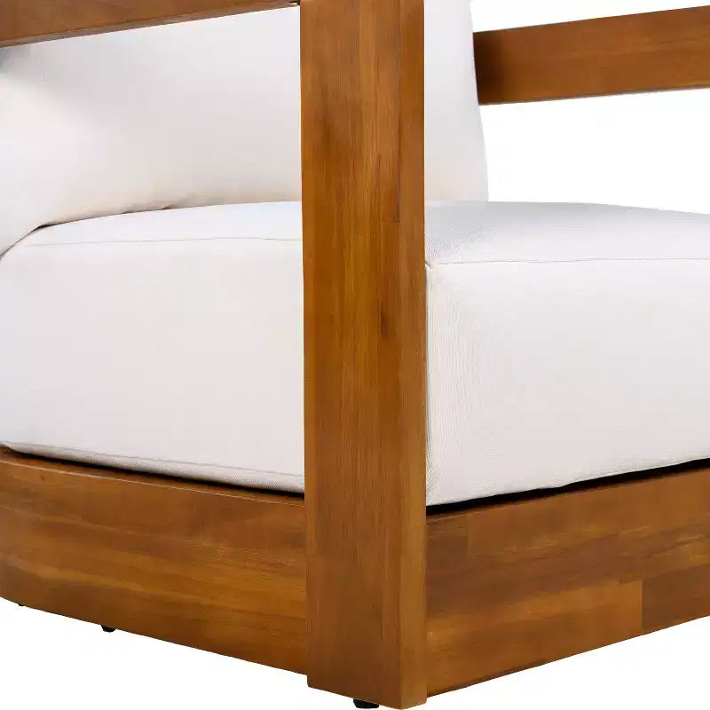 Lot de 2 fauteuils de jardin de luxe en bois d'acacia avec design incurvé, coussins résistants à l'eau