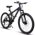 VTT Okak 26 pouces avec freins à disque, vélo adulte 21 vitesses avec cadre durable et double amortissement arrière, vélo pour le cyclisme sur route en ville