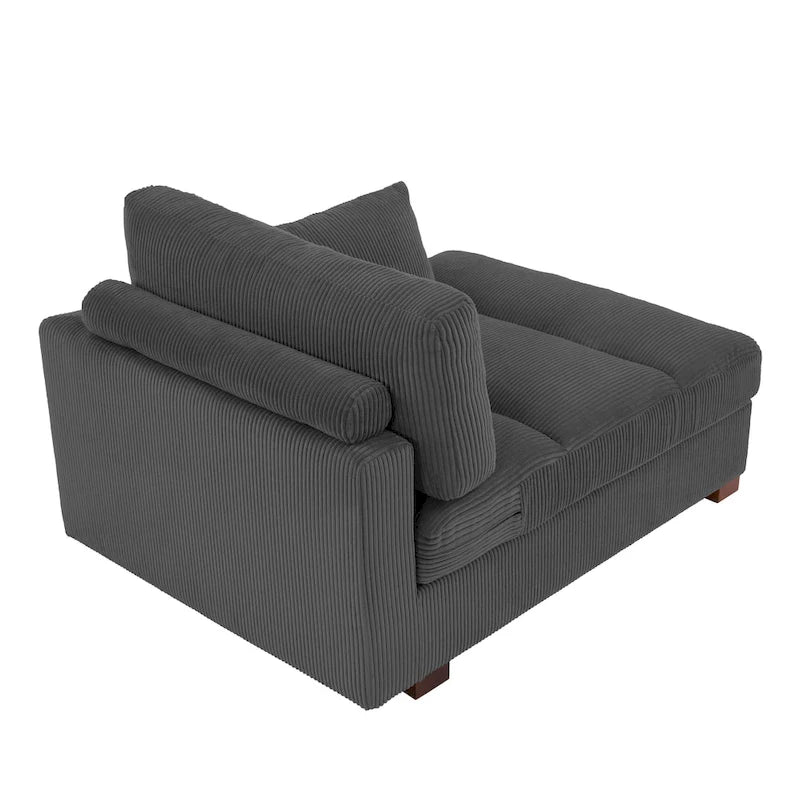 Canapé modulaire sectionnel oversize en velours côtelé avec coussin