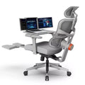 Chaise de bureau ergonomique Newtral avec repose-pieds - Fauteuil inclinable avec accoudoirs 4D - NT002+LAPD-GRAY