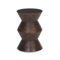 Table d'appoint bohème en manguier avec motifs géométriques | Brun foncé