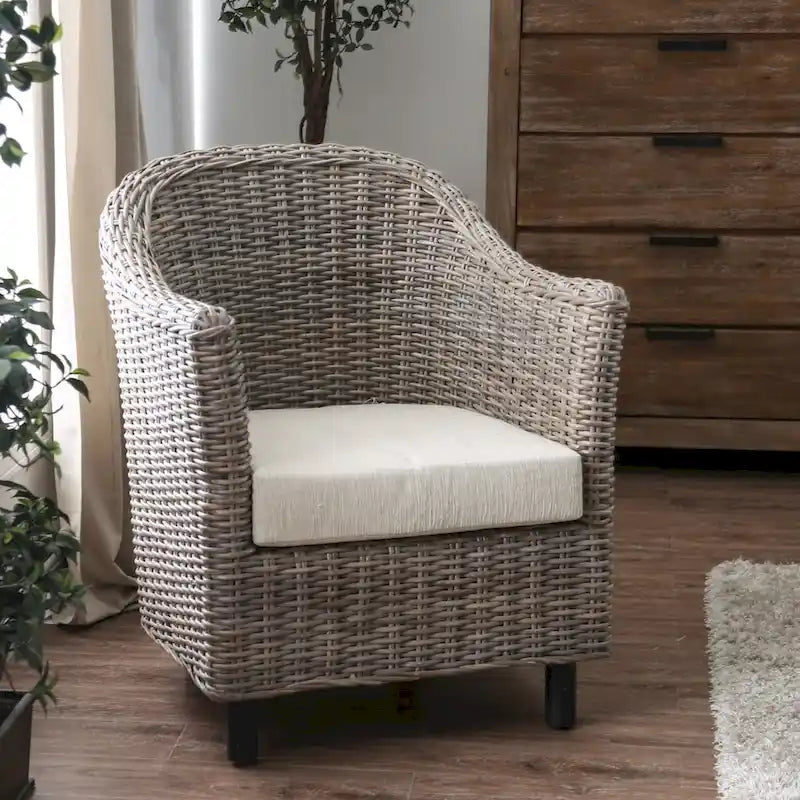 Fauteuil en rotin tressé Kubu rustique Lali de Furniture of America