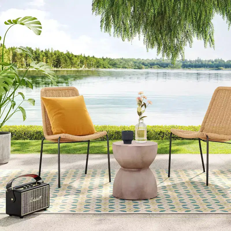 Lot de 4 chaises de salle à manger de patio sans accoudoirs en osier marron - Threshold™
