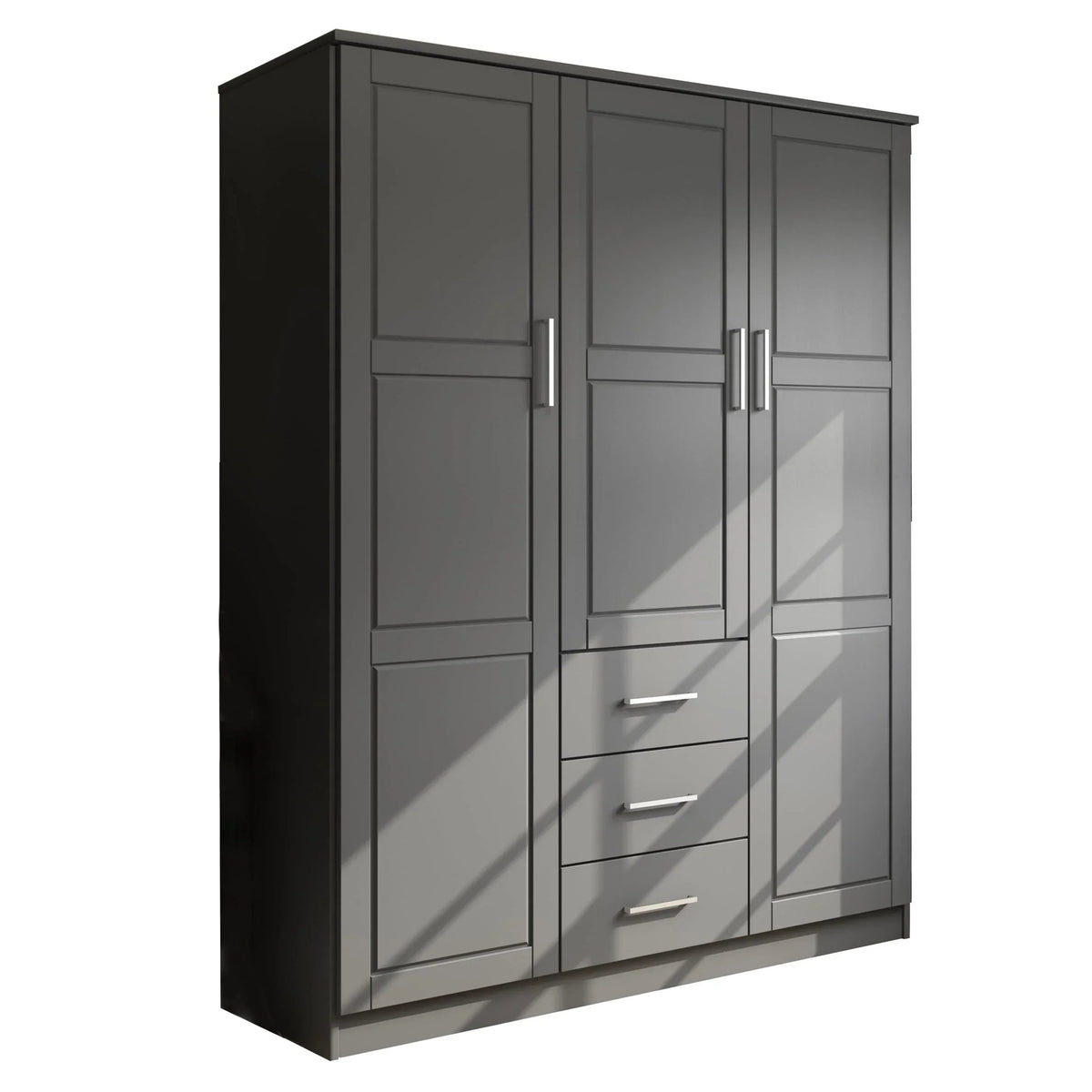 Armoire Palace Imports Cosmo à 3 portes en bois massif à 100 %, avec portes en bois massif ou miroirs
