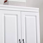 Armoire en bois blanc avec 2 tiroirs, 1 étagère et tringle à vêtements