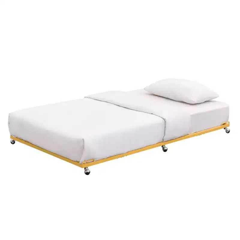 Kings Brand Furniture - Twin Size Metal Roll Out Platform Trundle Bed Frame for Daybed with Steel Slats