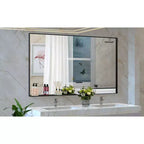 Miroir sur pied/mural pleine longueur, cadre en aluminium noir, 152 x 101 cm, 1 personne