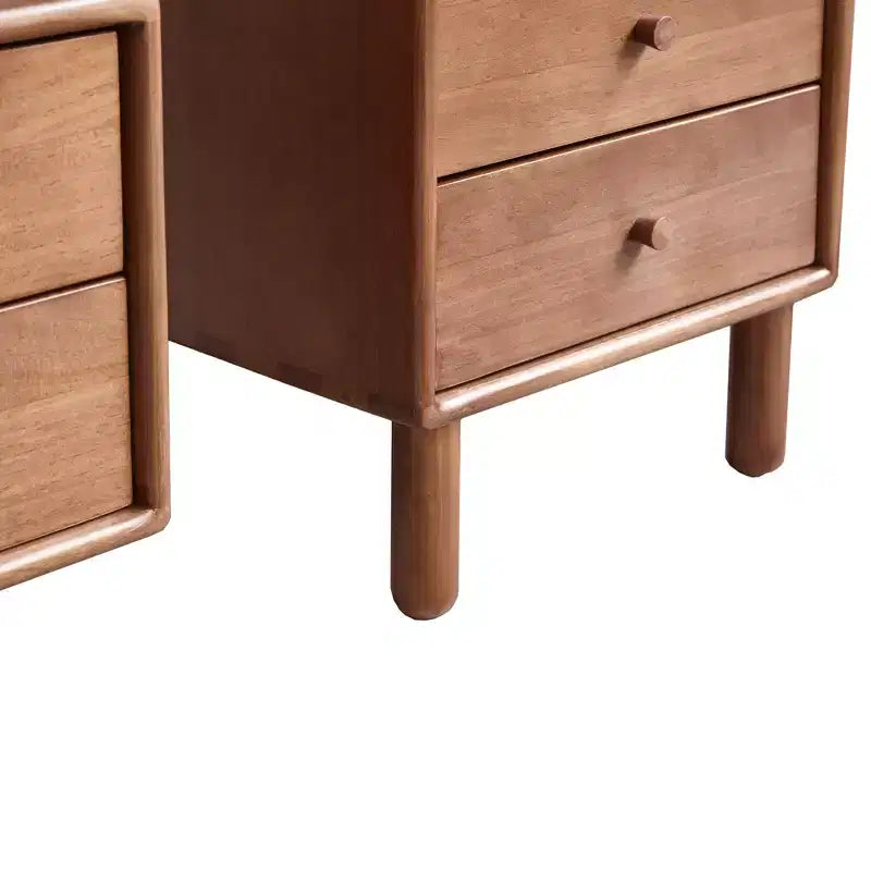 Meuble de rangement en pin naturel avec porte vitrée, 2 tiroirs et étagères