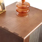 Meuble de rangement en pin naturel avec porte vitrée, 2 tiroirs et étagères