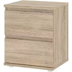 Table de chevet 2 tiroirs Chêne/Blanc – 1 personne