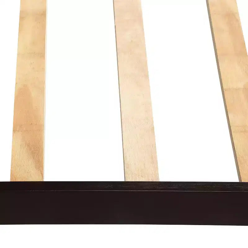 Lit Plateforme Simple en Pin Naturel avec Tête et Pied de Lit, Grandeur Jumeau
