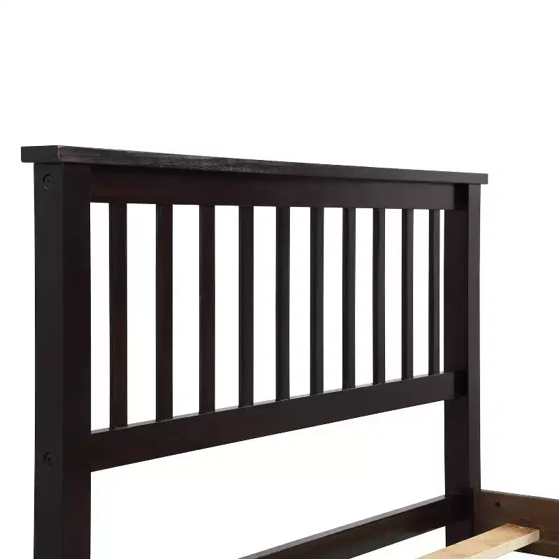 Lit Plateforme Simple en Pin Naturel avec Tête et Pied de Lit, Grandeur Jumeau