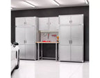 Armoire de rangement en acier à 2 portes, 48"L x 24"P x 72"H – Granit / Graphite / Rouge / Blanc