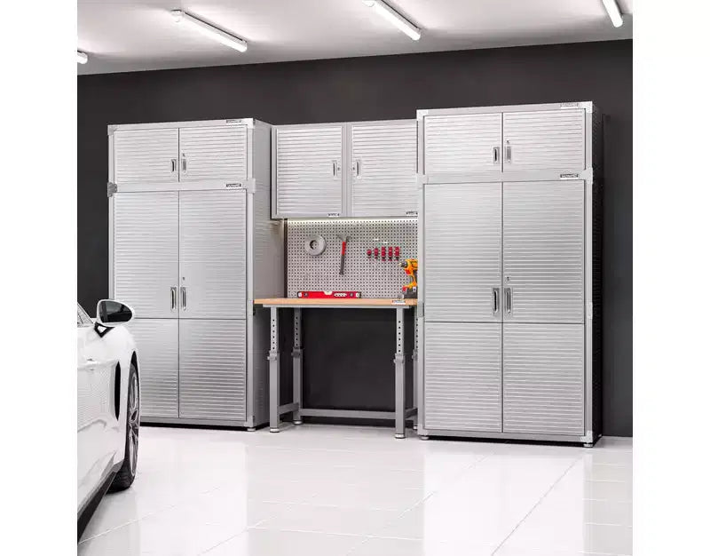 Armoire de rangement en acier à 2 portes, 48"L x 24"P x 72"H – Granit / Graphite / Rouge / Blanc