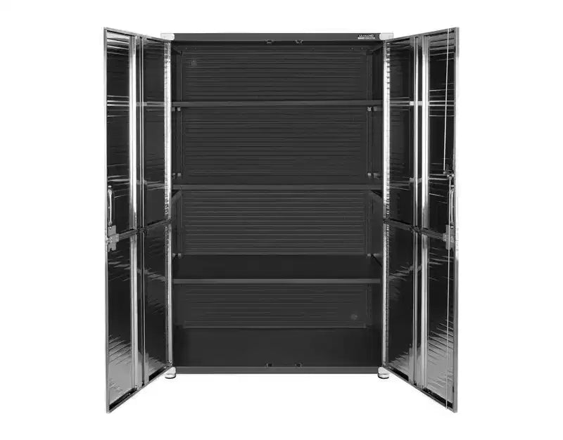 Armoire de rangement en acier à 2 portes, 48"L x 24"P x 72"H – Granit / Graphite / Rouge / Blanc