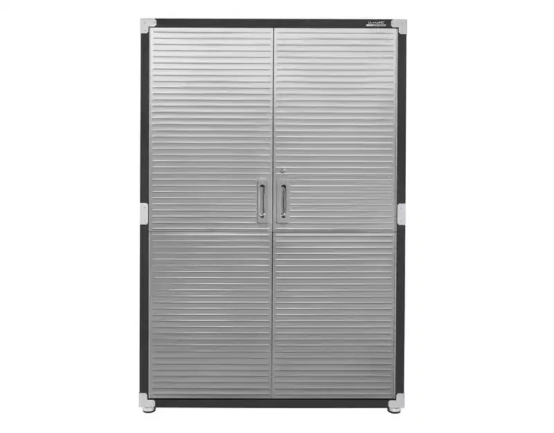 Armoire de rangement en acier à 2 portes, 48"L x 24"P x 72"H – Granit / Graphite / Rouge / Blanc