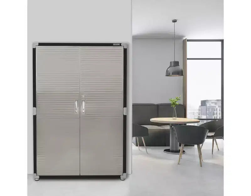 Armoire de rangement en acier à 2 portes, 48"L x 24"P x 72"H – Granit / Graphite / Rouge / Blanc
