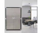 Armoire de rangement en acier à 2 portes, 48"L x 24"P x 72"H – Granit / Graphite / Rouge / Blanc