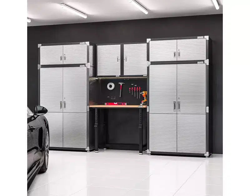 Armoire de rangement en acier à 2 portes, 48"L x 24"P x 72"H – Granit / Graphite / Rouge / Blanc