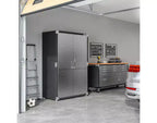 Armoire de rangement en acier à 2 portes, 48"L x 24"P x 72"H – Granit / Graphite / Rouge / Blanc