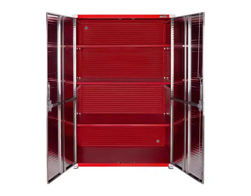 Armoire de rangement en acier à 2 portes, 48"L x 24"P x 72"H – Granit / Graphite / Rouge / Blanc