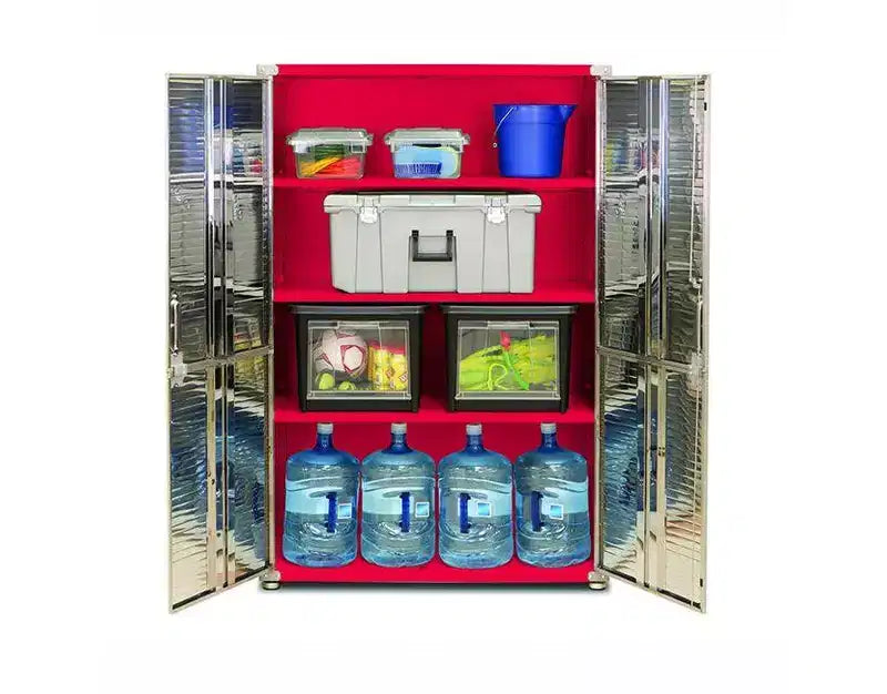 Armoire de rangement en acier à 2 portes, 48"L x 24"P x 72"H – Granit / Graphite / Rouge / Blanc