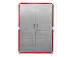 Armoire de rangement en acier à 2 portes, 48"L x 24"P x 72"H – Granit / Graphite / Rouge / Blanc