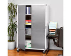 Armoire de rangement en acier à 2 portes, 48"L x 24"P x 72"H – Granit / Graphite / Rouge / Blanc