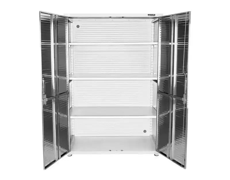 Armoire de rangement en acier à 2 portes, 48"L x 24"P x 72"H – Granit / Graphite / Rouge / Blanc