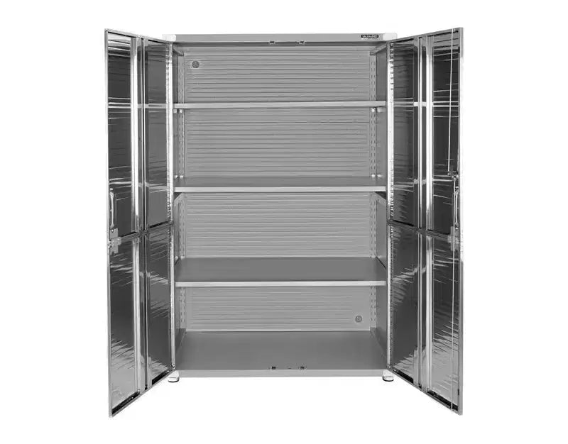 Armoire de rangement en acier à 2 portes, 48"L x 24"P x 72"H – Granit / Graphite / Rouge / Blanc