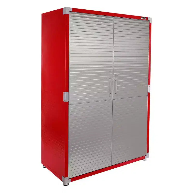 Armoire de rangement en acier à 2 portes, 48"L x 24"P x 72"H – Granit / Graphite / Rouge / Blanc