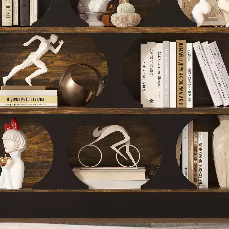 Étagère bibliothèque industrielle noire et bois, 3 niveaux, assemblage par 1 personne
