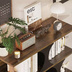 Étagère bibliothèque industrielle noire et bois, 3 niveaux, assemblage par 1 personne