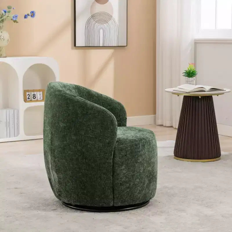 Fauteuil pivotant cylindrique couleur ivoire, une place
