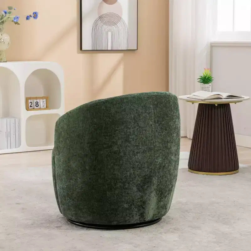 Fauteuil pivotant cylindrique couleur ivoire, une place