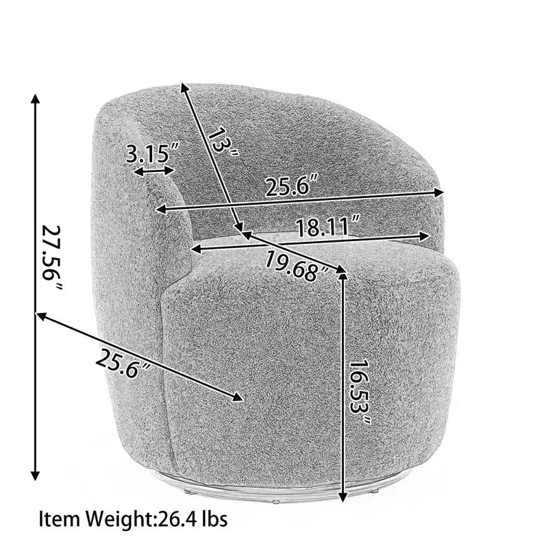 Fauteuil pivotant cylindrique couleur ivoire, une place