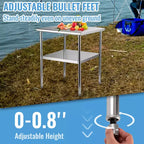 Table de préparation en acier inoxydable argenté avec étagère inférieure, monoposte, 76x76x91 cm
