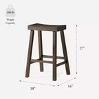 Tabouret de comptoir marron/naturel en similicuir sans dossier, 1 place