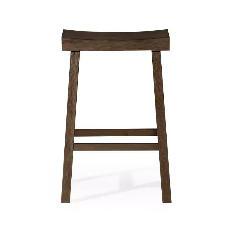 Tabouret de comptoir marron/naturel en similicuir sans dossier, 1 place