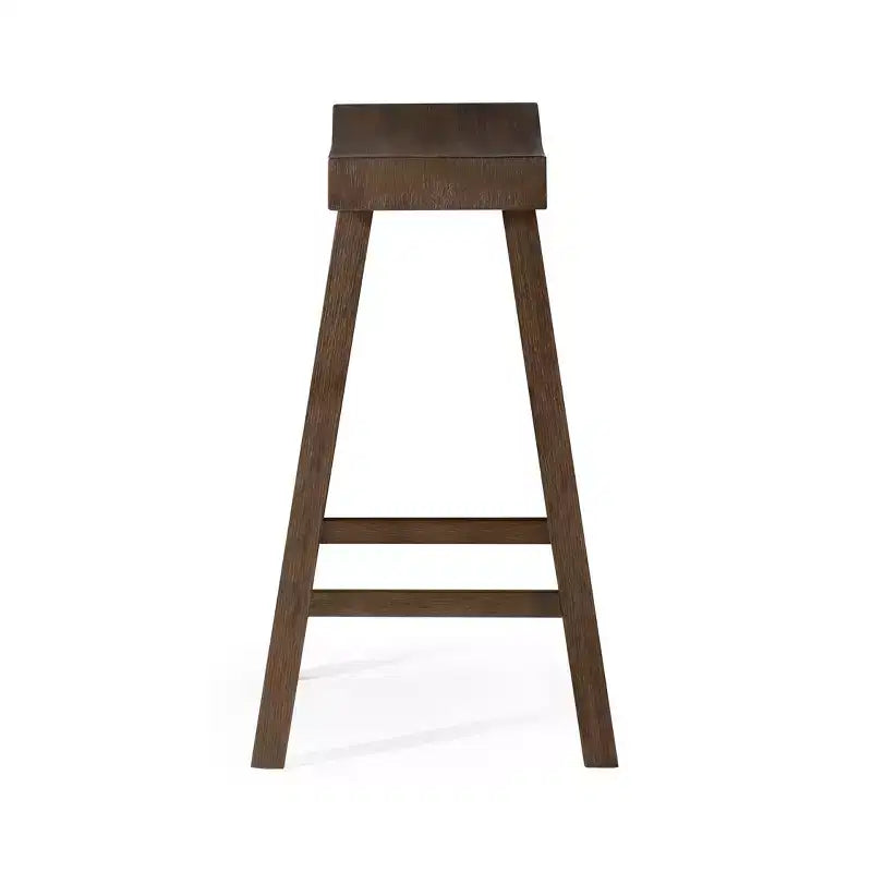 Tabouret de comptoir marron/naturel en similicuir sans dossier, 1 place