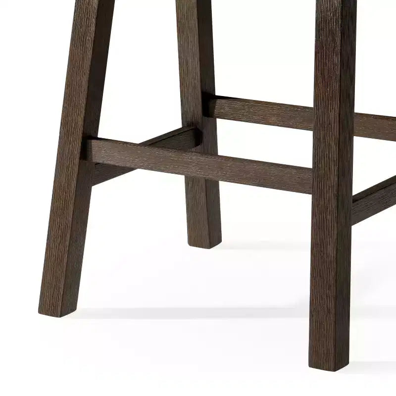 Tabouret de comptoir marron/naturel en similicuir sans dossier, 1 place