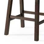 Tabouret de comptoir marron/naturel en similicuir sans dossier, 1 place