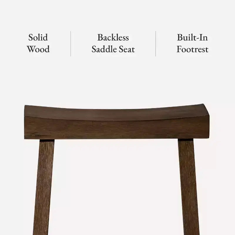 Tabouret de comptoir marron/naturel en similicuir sans dossier, 1 place