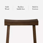 Tabouret de comptoir marron/naturel en similicuir sans dossier, 1 place