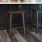 Tabouret de comptoir marron/naturel en similicuir sans dossier, 1 place